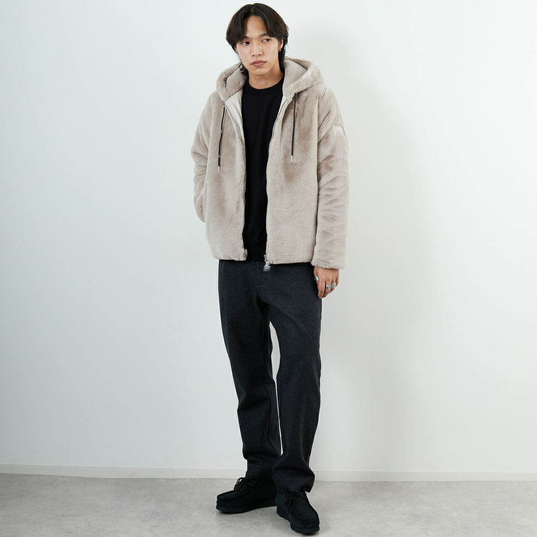 TATRAS [タトラス] BOMOS エコファーブルゾン [MJXA0037033588] L.GRAY &&モデル身長：179cm 着用サイズ：2&&