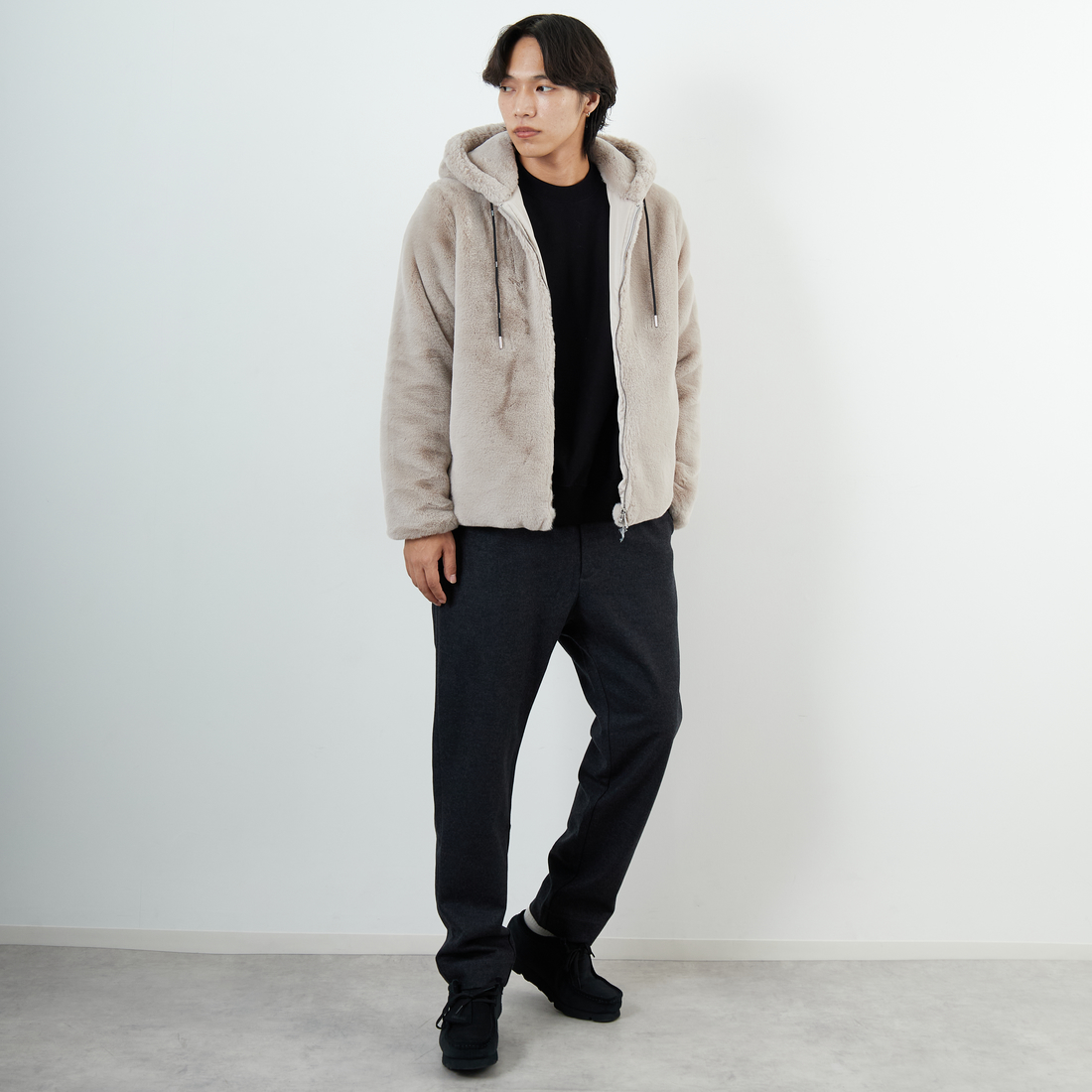 TATRAS [タトラス] BOMOS エコファーブルゾン [MJXA0037033588] L.GRAY &&モデル身長：179cm 着用サイズ：2&&