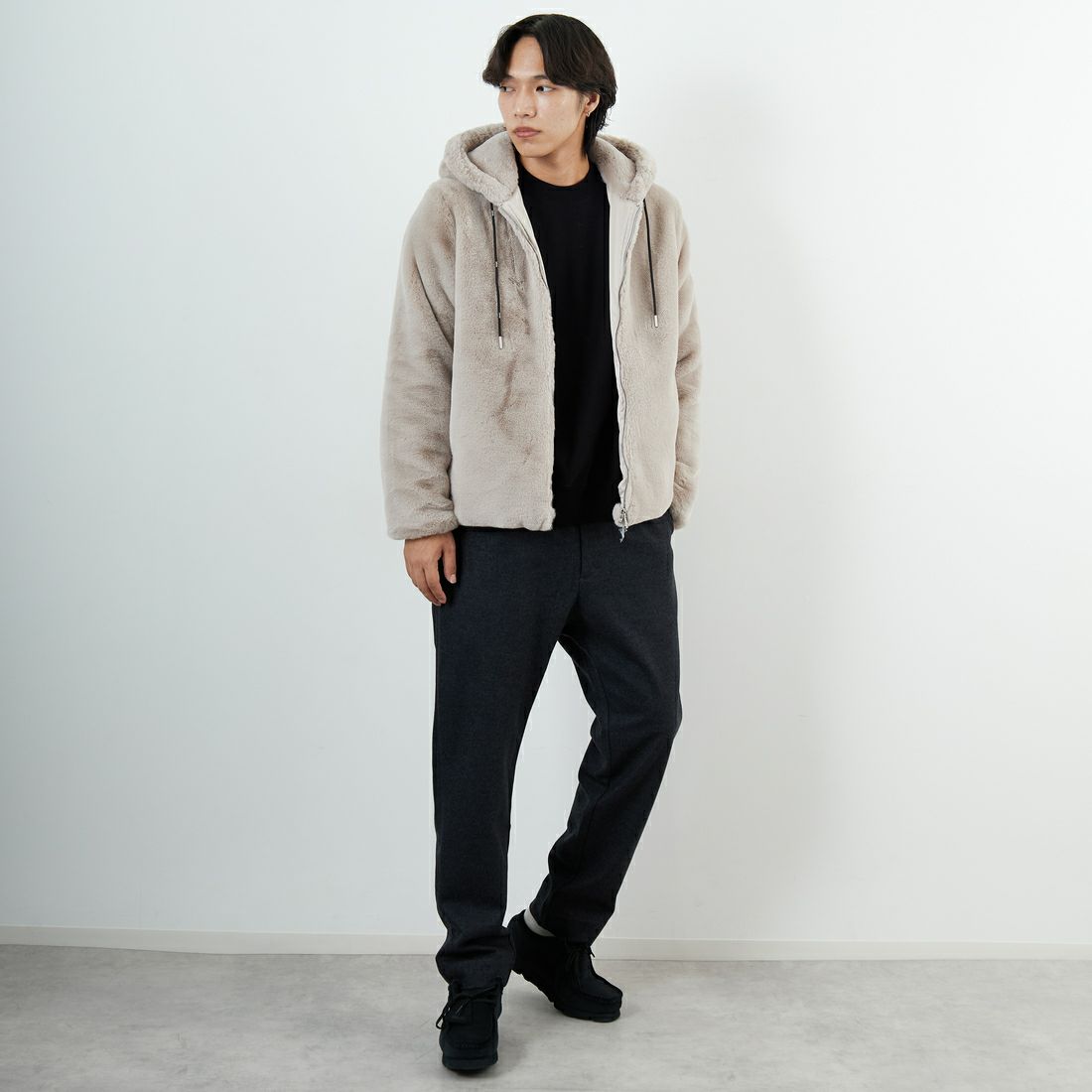 TATRAS [タトラス] BOMOS エコファーブルゾン [MJXA0037033588] L.GRAY &&モデル身長：179cm 着用サイズ：2&&