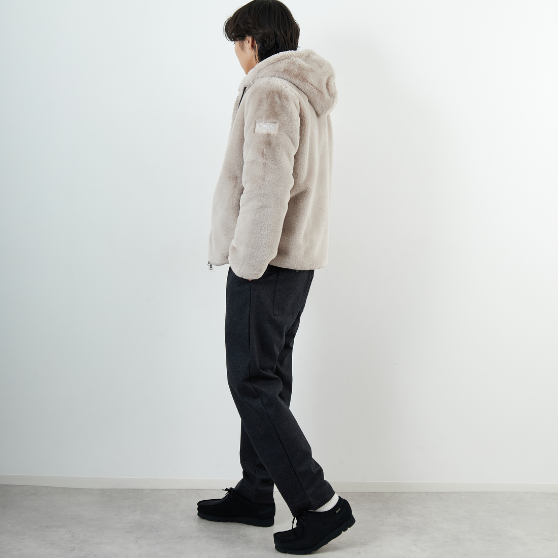 TATRAS [タトラス] BOMOS エコファーブルゾン [MJXA0037033588] L.GRAY &&モデル身長：179cm 着用サイズ：2&&