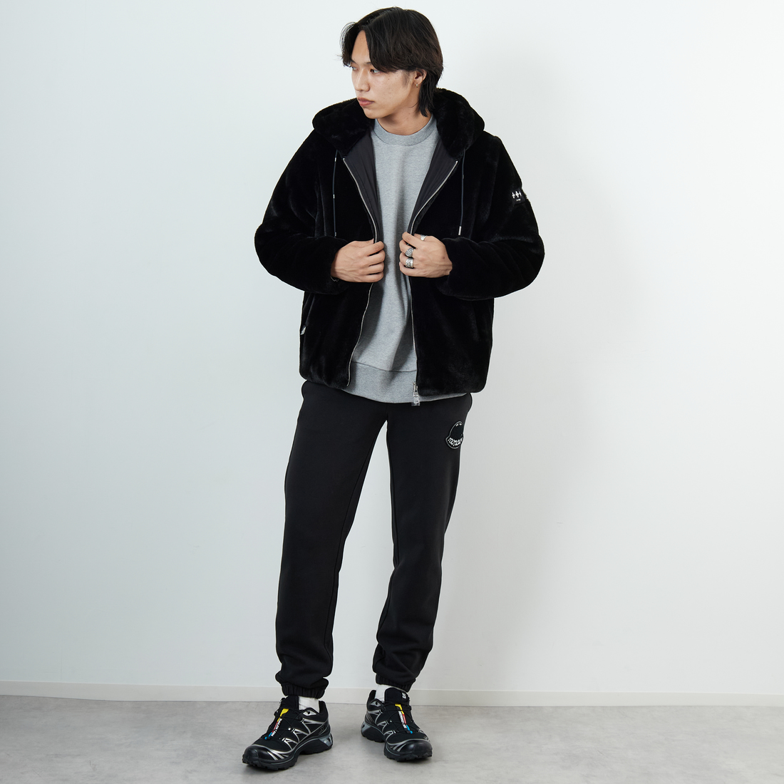 TATRAS [タトラス] BOMOS エコファーブルゾン [MJXA0037033588] BLACK &&モデル身長：179cm 着用サイズ：2&&