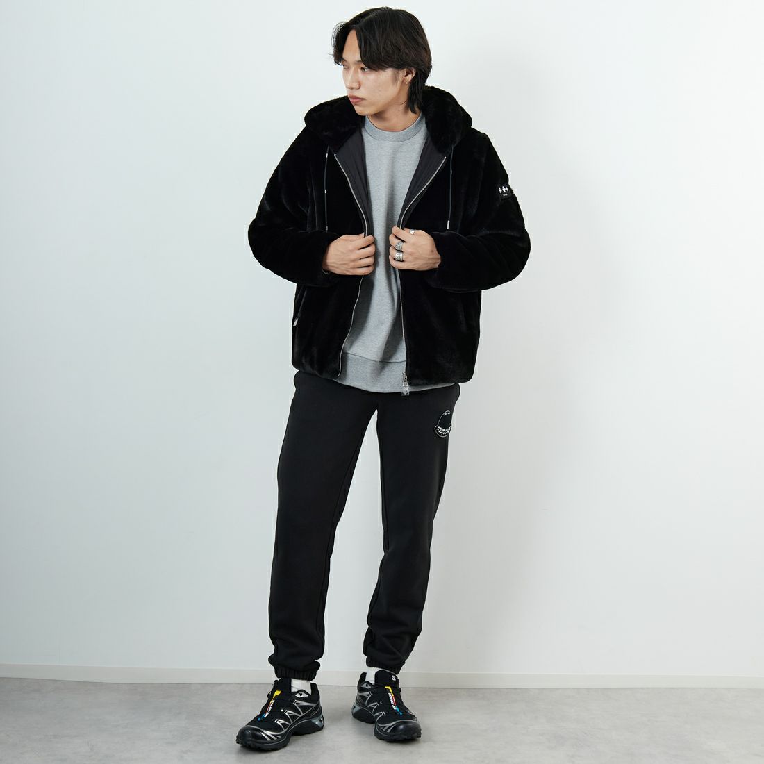 TATRAS [タトラス] BOMOS エコファーブルゾン [MJXA0037033588] BLACK &&モデル身長：179cm 着用サイズ：2&&