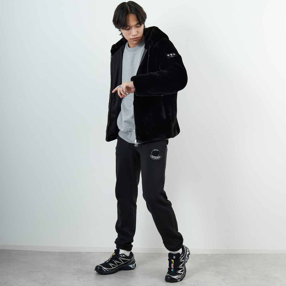 TATRAS [タトラス] BOMOS エコファーブルゾン [MJXA0037033588] BLACK &&モデル身長：179cm 着用サイズ：2&&