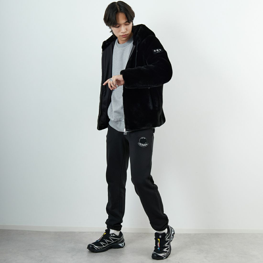 TATRAS [タトラス] BOMOS エコファーブルゾン [MJXA0037033588] BLACK &&モデル身長：179cm 着用サイズ：2&&