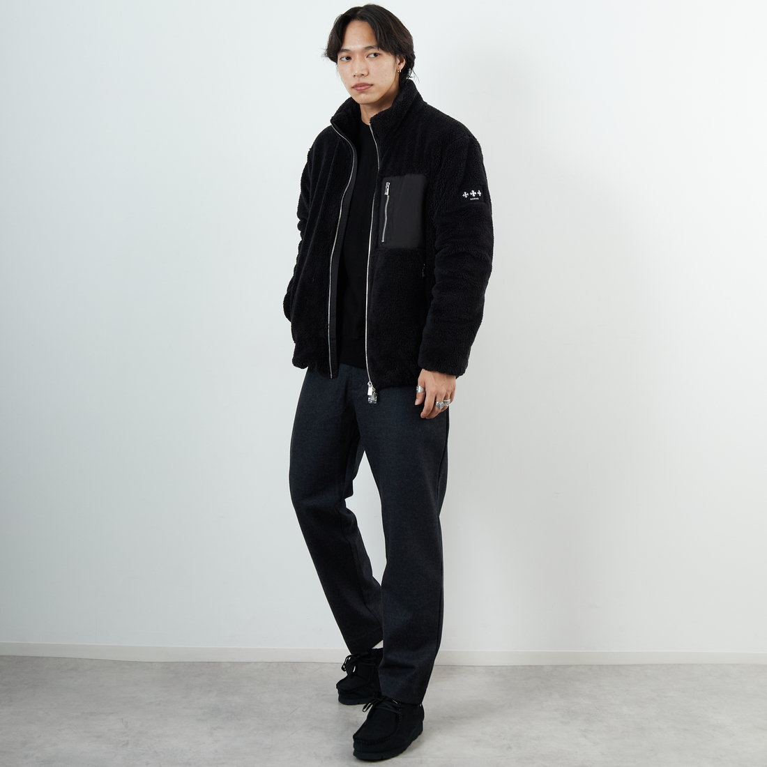 TATRAS [タトラス] MONREALE スタンドカラーブルゾン [MJXA0213033588] BLACK &&モデル身長：179cm 着用サイズ：2&&