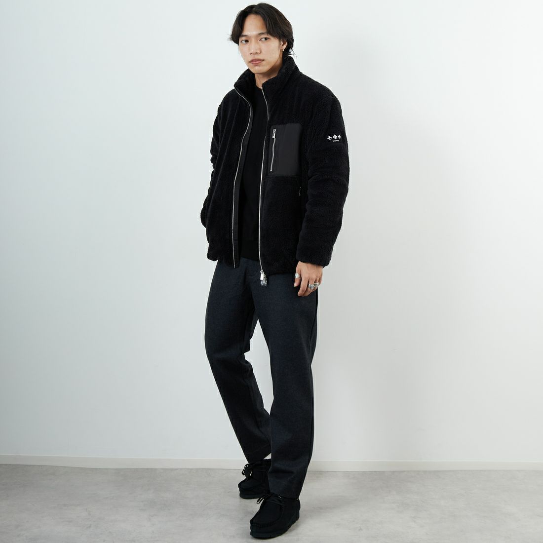 TATRAS [タトラス] MONREALE スタンドカラーブルゾン [MJXA0213033588] BLACK &&モデル身長：179cm 着用サイズ：2&&