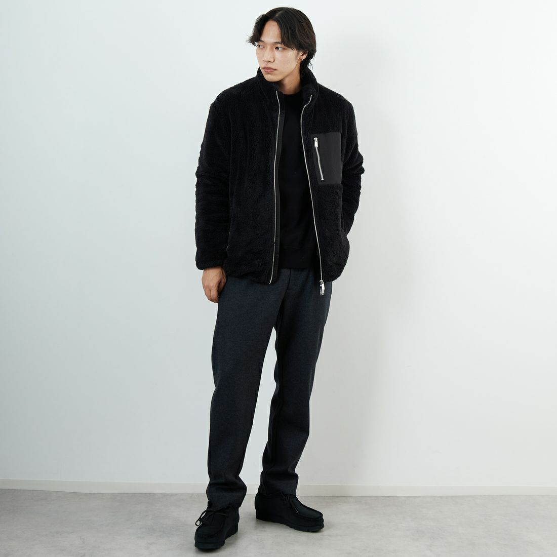 TATRAS [タトラス] MONREALE スタンドカラーブルゾン [MJXA0213033588] BLACK &&モデル身長：179cm 着用サイズ：2&&