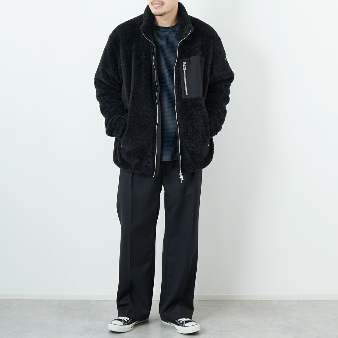 TATRAS [タトラス] MONREALE スタンドカラーブルゾン [MJXA0213033588] BLACK &&モデル身長：168cm 着用サイズ：3&&