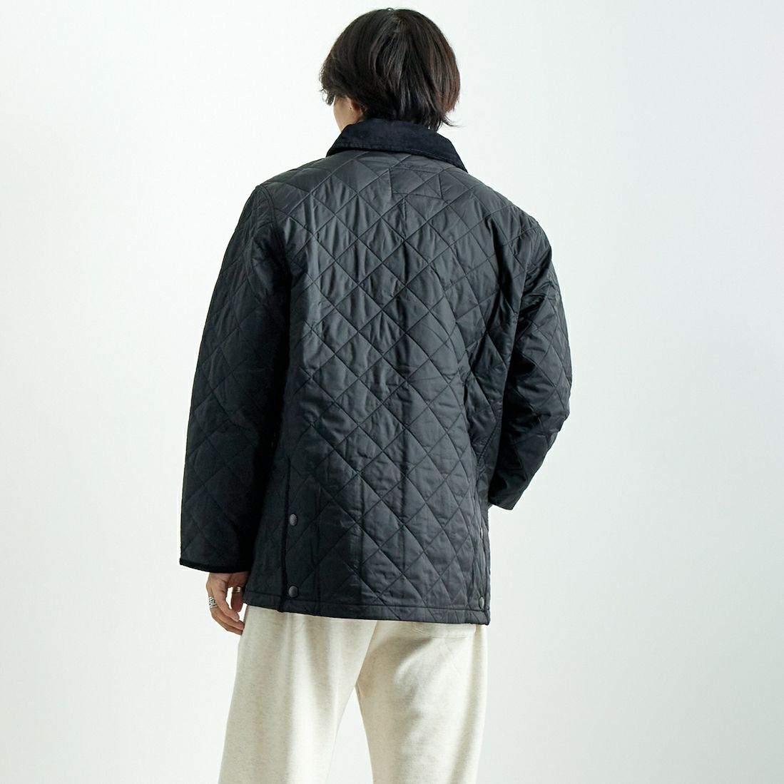 Barbour [バブアー] リデスデイル キルティングブルゾン [MQU1794] BLACK &&モデル身長：179cm 着用サイズ：40&&