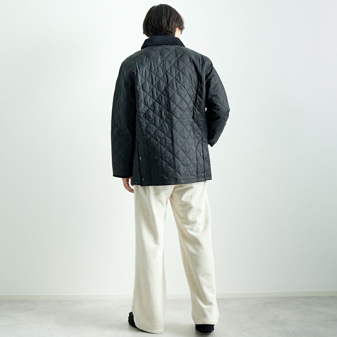 Barbour [バブアー] リデスデイル キルティングブルゾン [MQU1794] BLACK &&モデル身長：179cm 着用サイズ：40&&