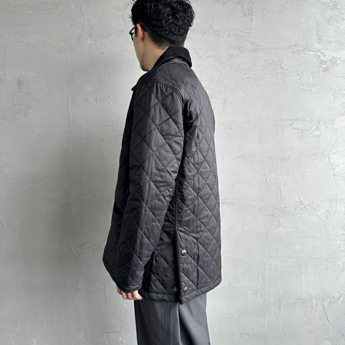 Barbour [バブアー] リデスデイル キルティングブルゾン [MQU1794] BLACK &&モデル身長：168cm 着用サイズ：38&&