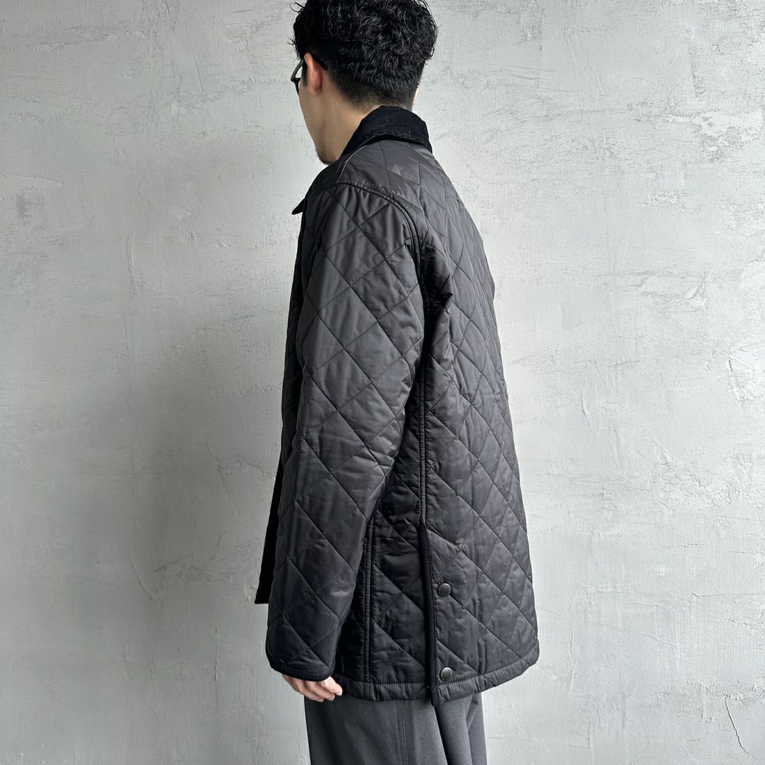 Barbour [バブアー] リデスデイル キルティングブルゾン [MQU1794] BLACK &&モデル身長：168cm 着用サイズ：40&&