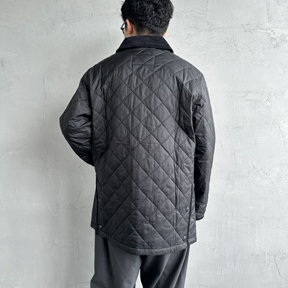 Barbour [バブアー] リデスデイル キルティングブルゾン [MQU1794] BLACK &&モデル身長：168cm 着用サイズ：40&&