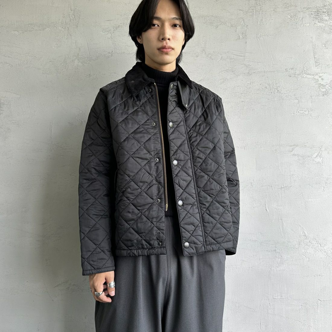 Barbour [バブアー] トランスポートキルティングジャケット [MQU1796] BK91 &&モデル身長：179cm 着用サイズ：38&&