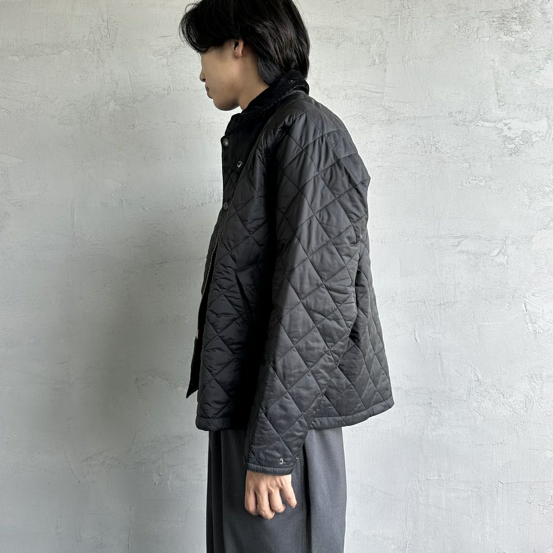 Barbour [バブアー] トランスポートキルティングジャケット [MQU1796] BK91 &&モデル身長：179cm 着用サイズ：38&&