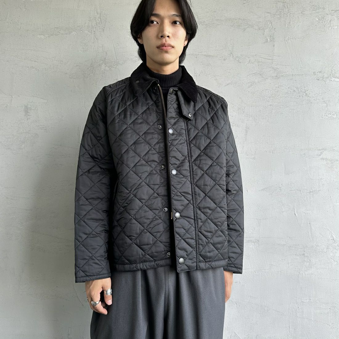 Barbour [バブアー] トランスポートキルティングジャケット [MQU1796] BK91 &&モデル身長：179cm 着用サイズ：40&&
