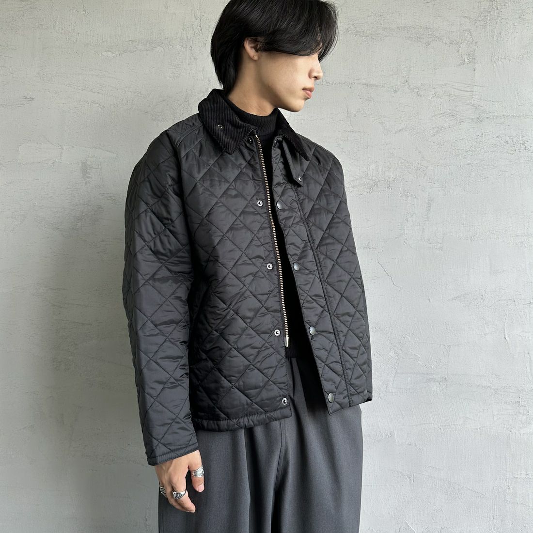 Barbour [バブアー] トランスポートキルティングジャケット [MQU1796] BK91 &&モデル身長：179cm 着用サイズ：40&&