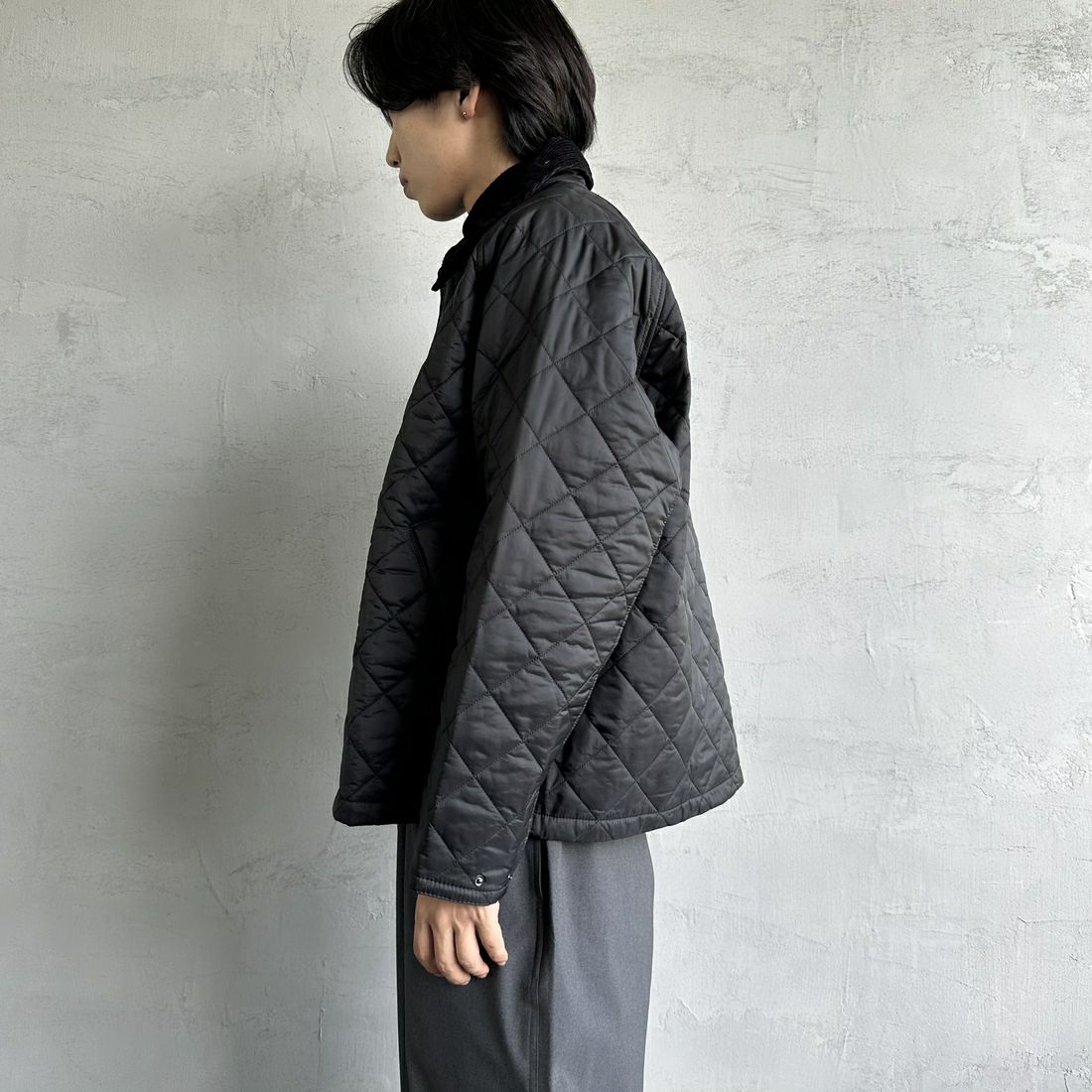 Barbour [バブアー] トランスポートキルティングジャケット [MQU1796] BK91 &&モデル身長：179cm 着用サイズ：40&&