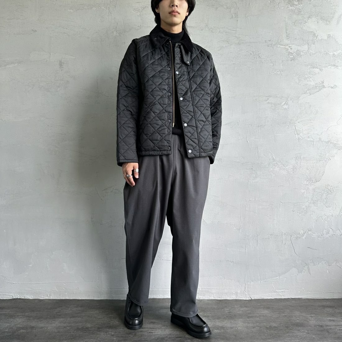 Barbour [バブアー] トランスポートキルティングジャケット [MQU1796] BK91 &&モデル身長：179cm 着用サイズ：40&&