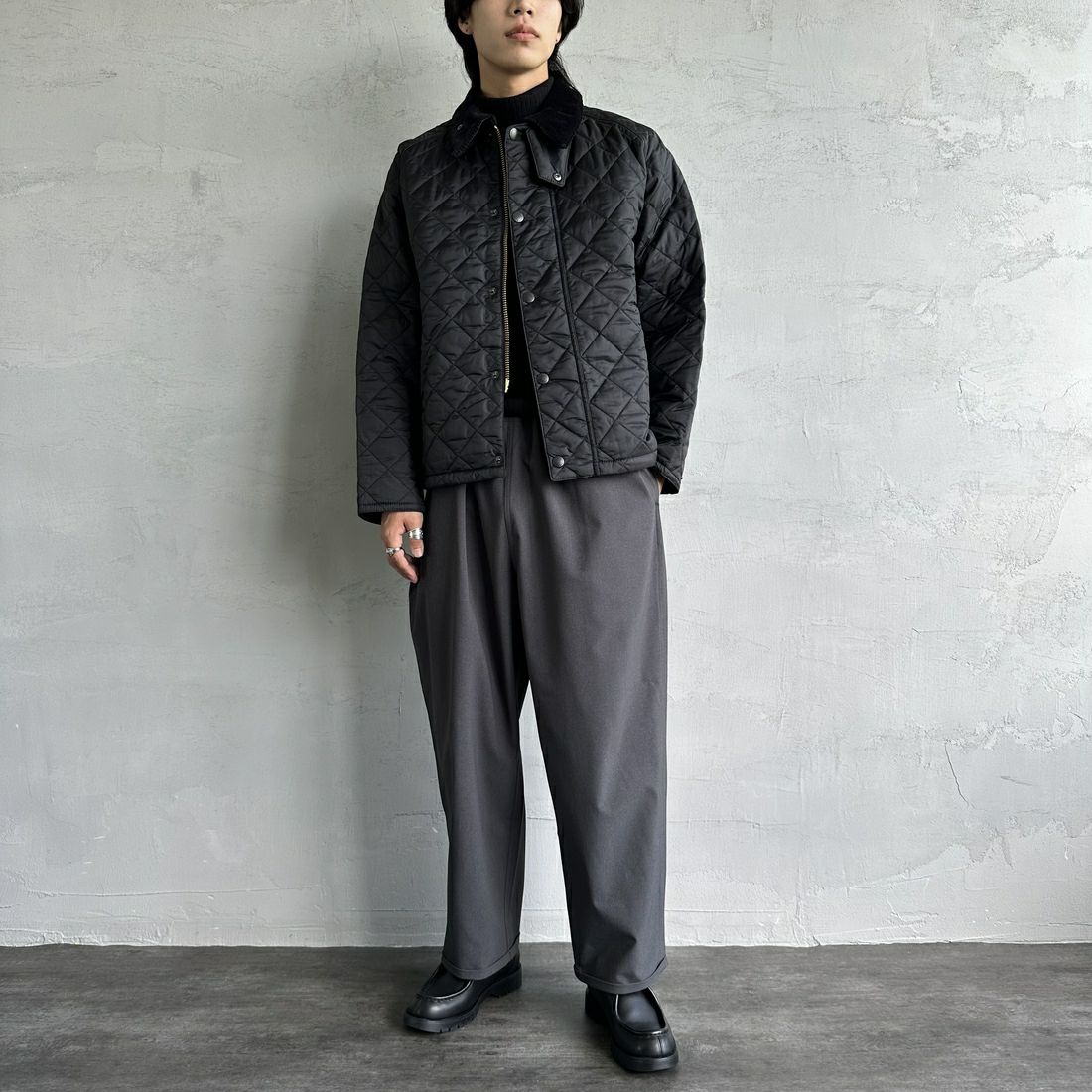 Barbour [バブアー] トランスポートキルティングジャケット [MQU1796] BK91 &&モデル身長：179cm 着用サイズ：40&&
