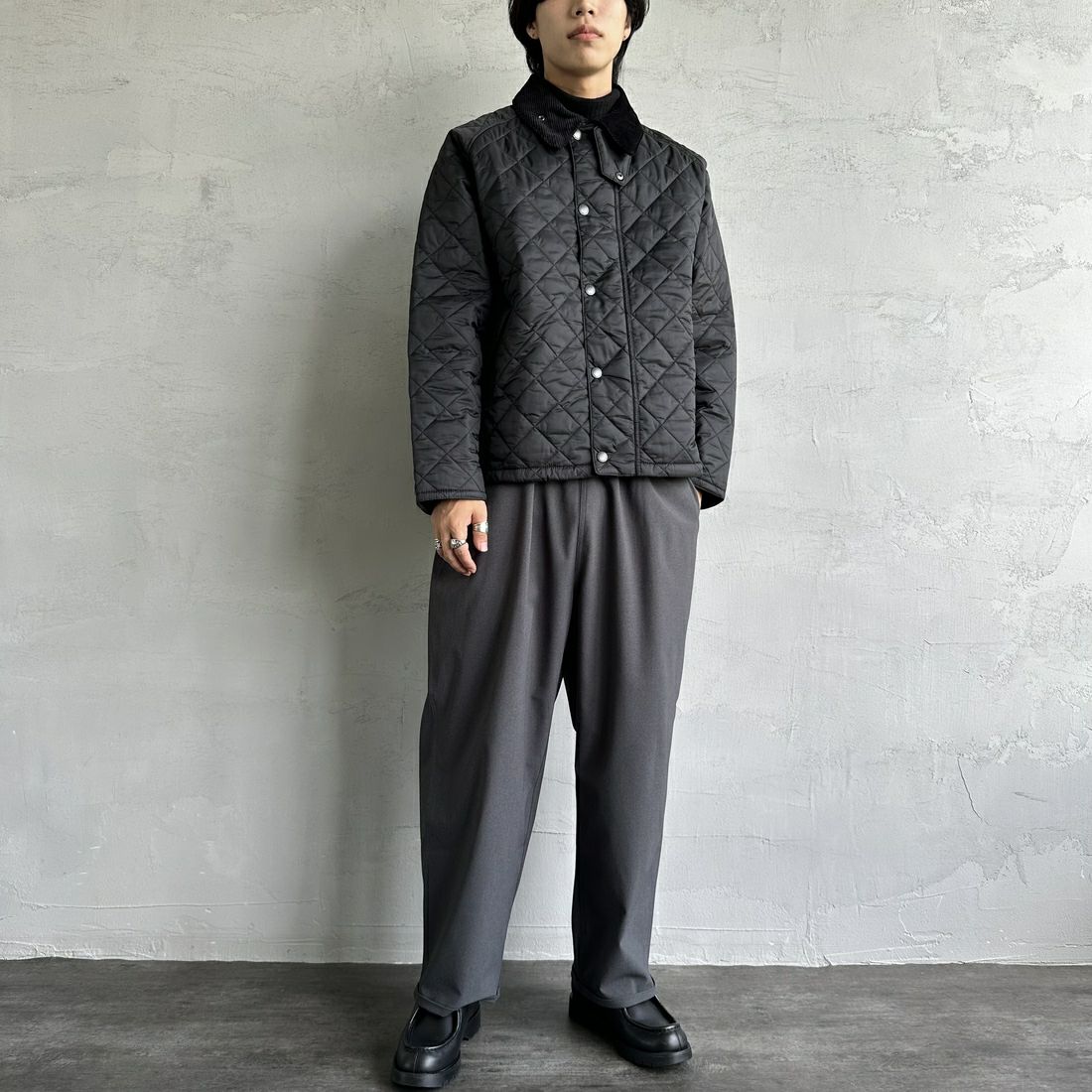 Barbour [バブアー] トランスポートキルティングジャケット [MQU1796] BK91 &&モデル身長：179cm 着用サイズ：40&&