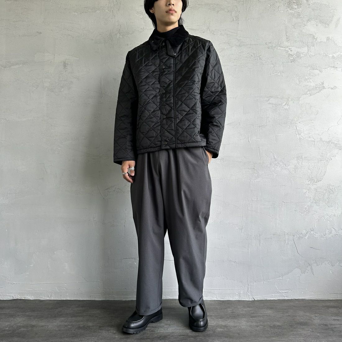 Barbour [バブアー] トランスポートキルティングジャケット [MQU1796] BK91 &&モデル身長：179cm 着用サイズ：40&&