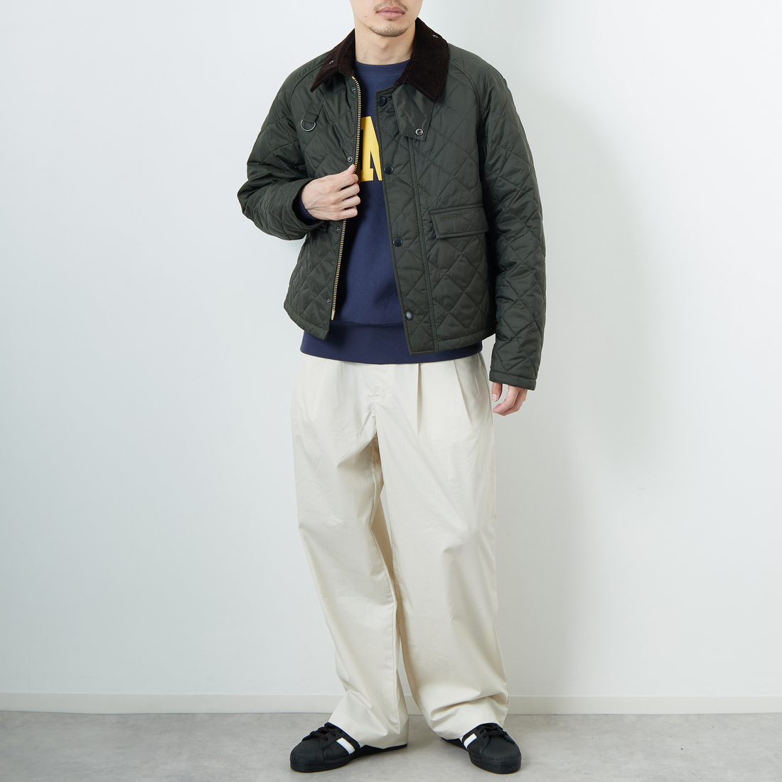 Barbour [バブアー] スペイキルティングジャケット [MQU1802] OL71 &&モデル身長：168cm 着用サイズ：38&