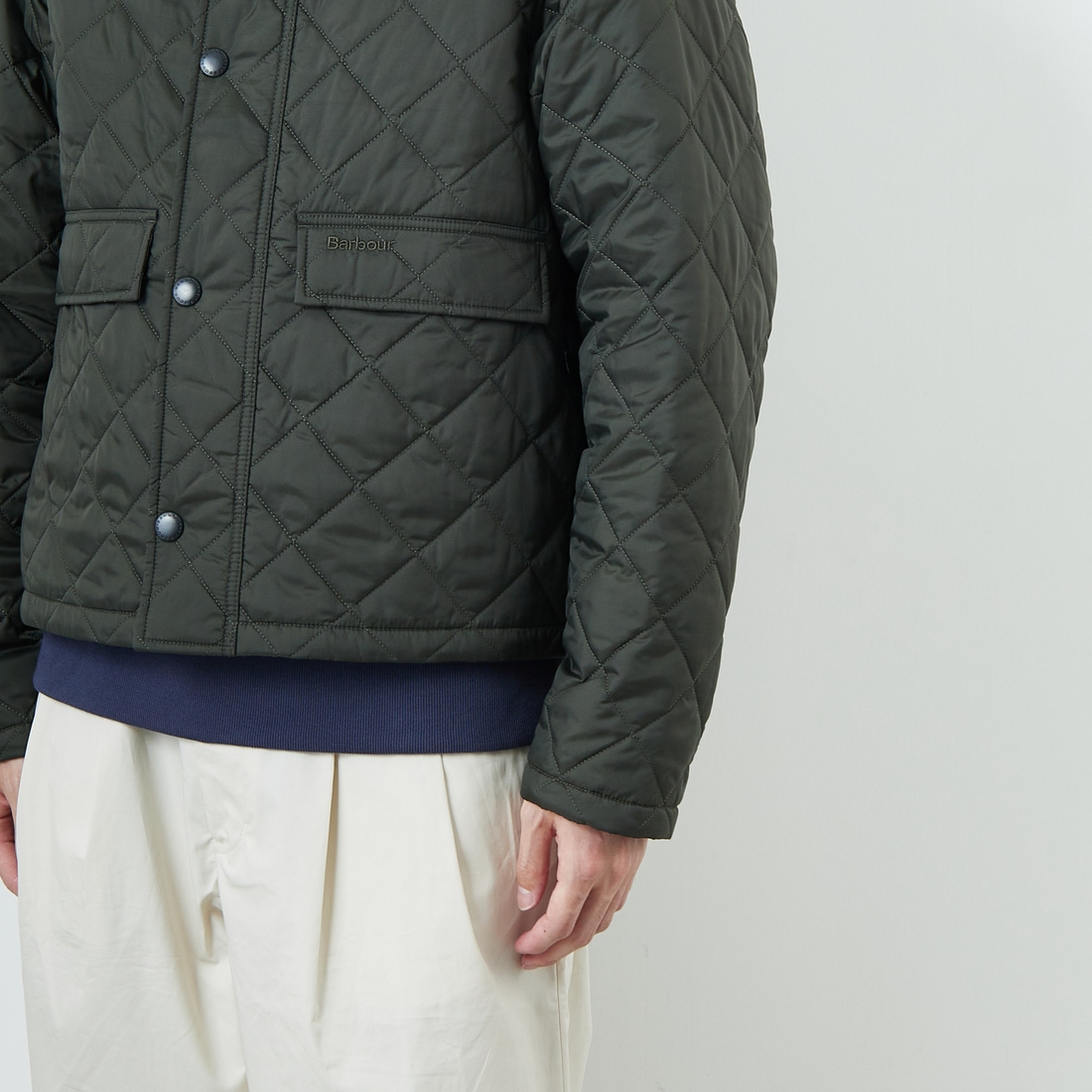 Barbour [バブアー] スペイキルティングジャケット [MQU1802] OL71 &&モデル身長：168cm 着用サイズ：38&