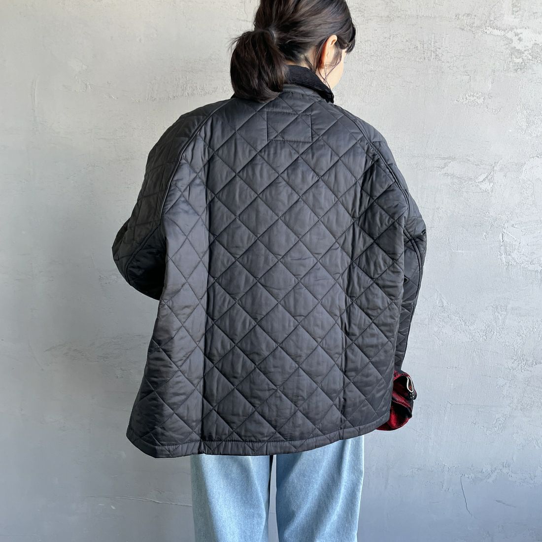 Barbour [バブアー] トランスポートキルティングジャケット [MQU1796] BK91&&モデル身長：160cm 着用サイズ：36&&