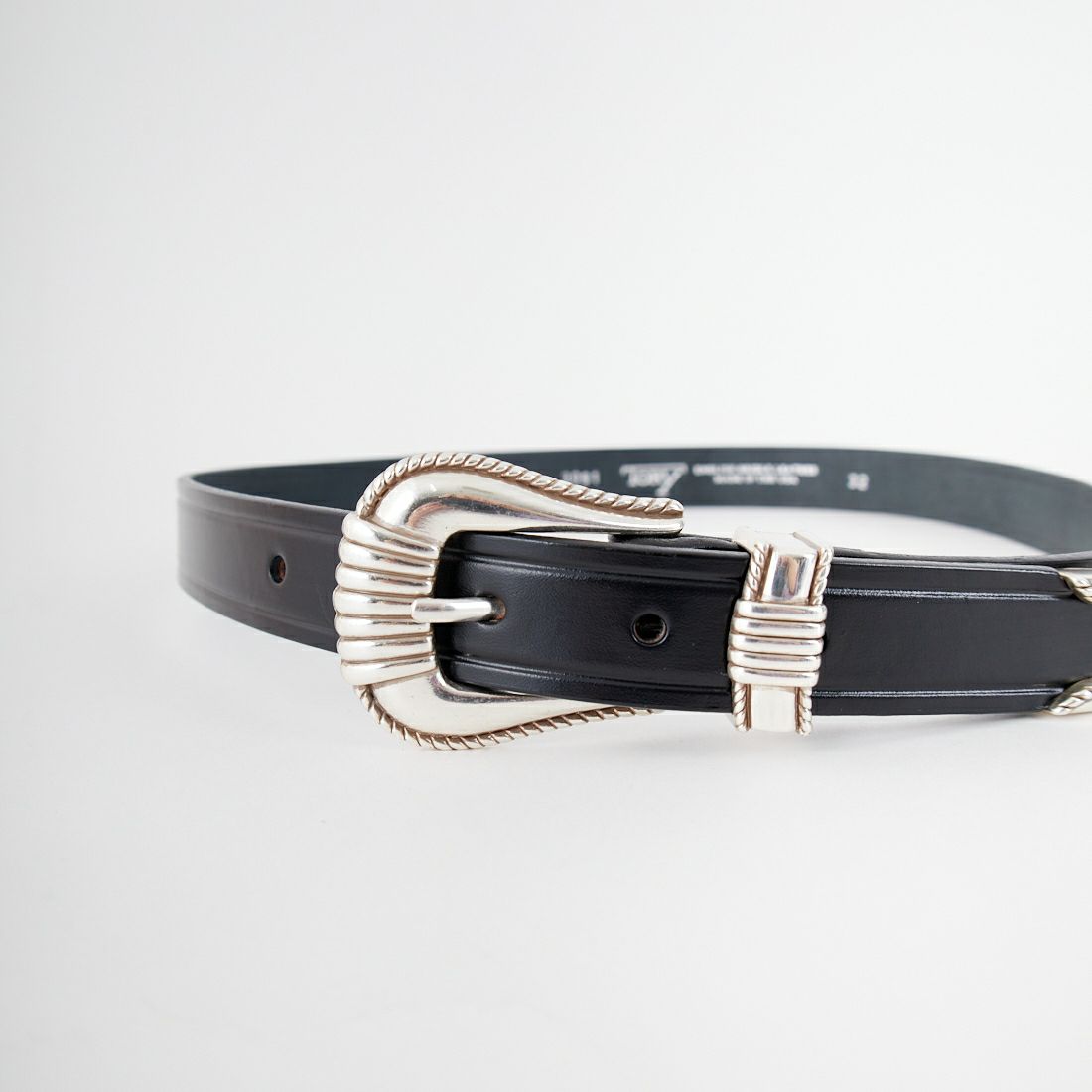 TORY LEATHER [トリーレザー] 3ピースシルバーバックルベルト [TRL1003091] BLACK