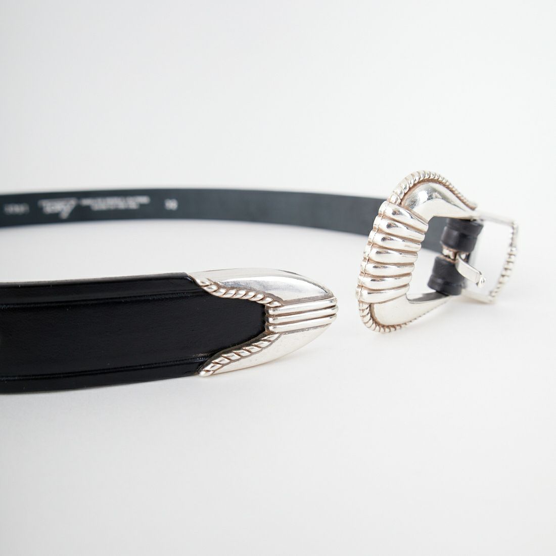 TORY LEATHER [トリーレザー] 3ピースシルバーバックルベルト [TRL1003091] BLACK