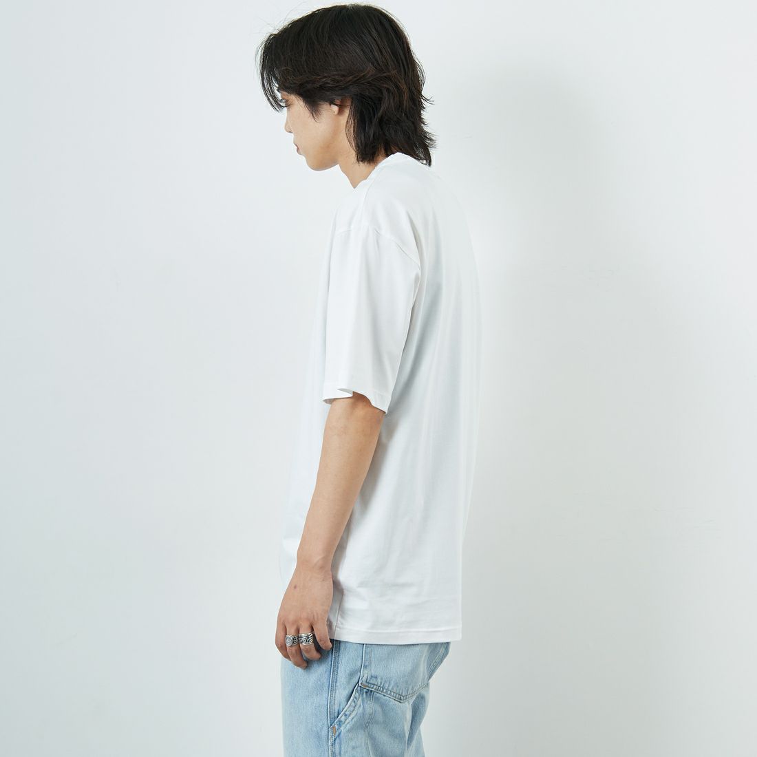 OAKLEY [オークリー] エンハンス クールコットンTシャツ [FOA407666] 100 WHITE &&モデル身長：179cm 着用サイズ：L&&