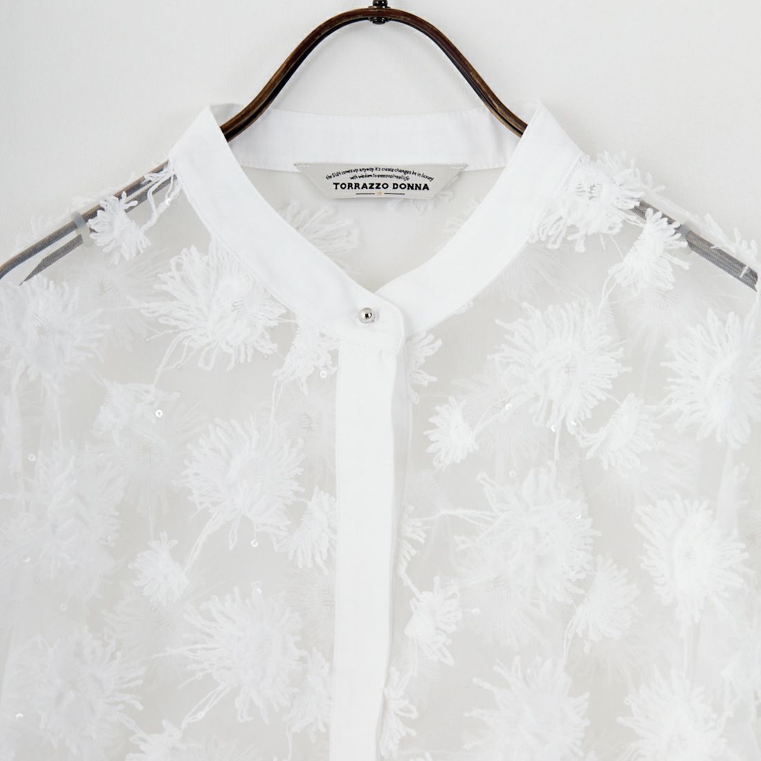 TORRAZZO DONNA [トラッゾドンナ] フリンジスパンコールブラウス [6250-565] 05 WHITE