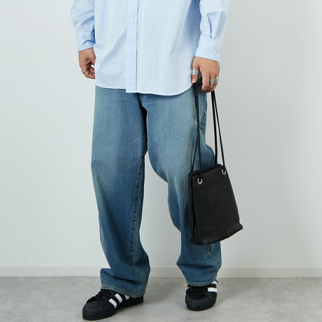 MR.OLIVE E.O.I [ミスターオリーブ] ウォータープルーフ ウォッシャブルレザーシリンダーバッグ [ME653] BLACK