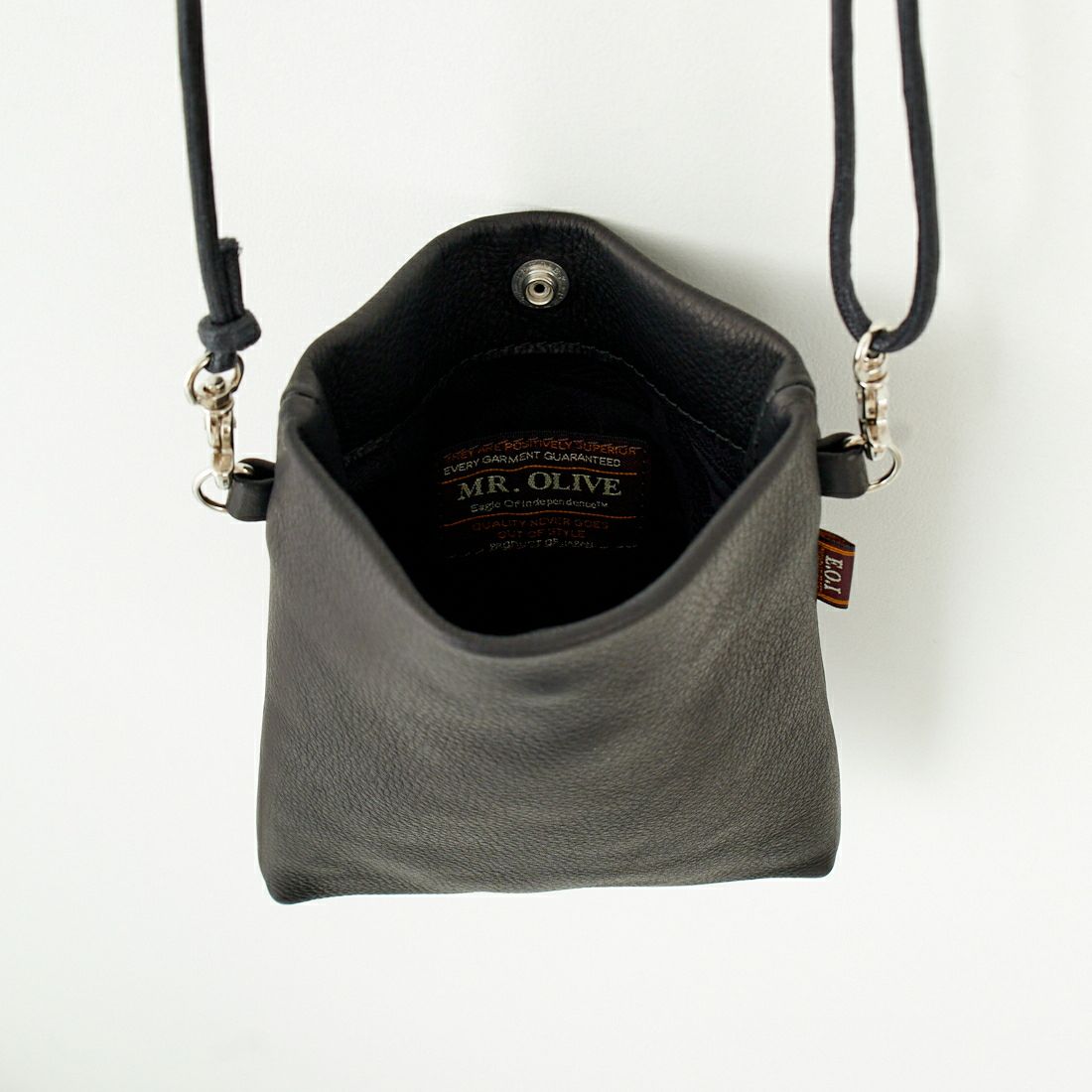 MR.OLIVE E.O.I [ミスターオリーブ] ウォータープルーフウォッシャブルレザー ティニーサコッシュ [ME679] BLACK