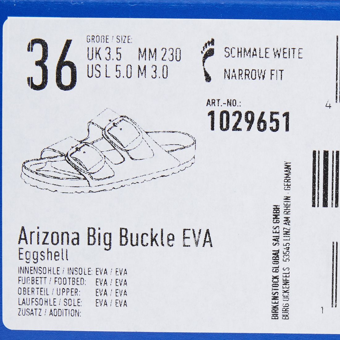 BIRKENSTOCK [ビルケンシュトック] ARIZONA/アリゾナ EVAビッグバックル [ARIZONA-BB-EVA] 1029651