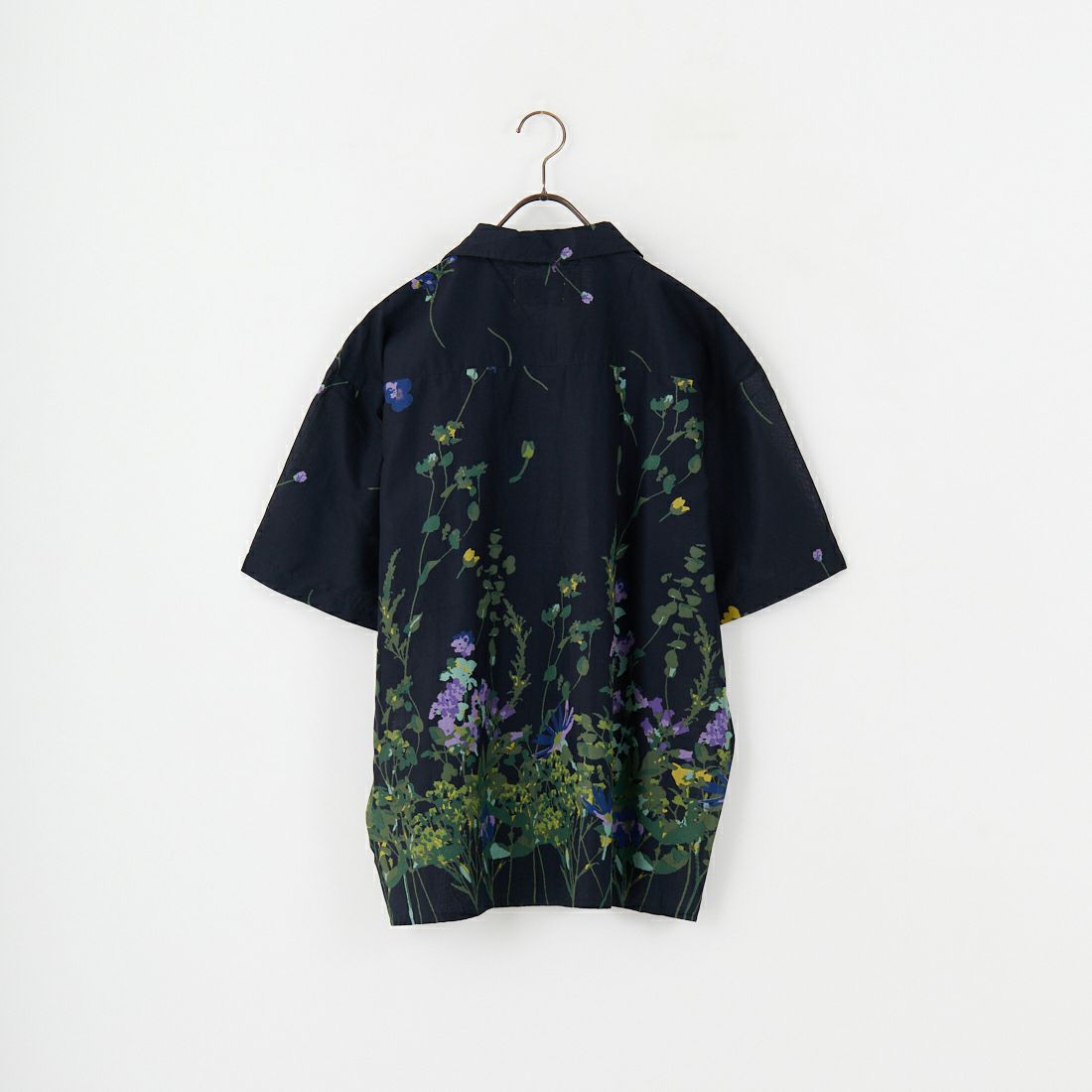 33Degrees [サーティースリーディグリーズ] フラワープリントオープンカラーシャツ [M2515004JF] BLACK