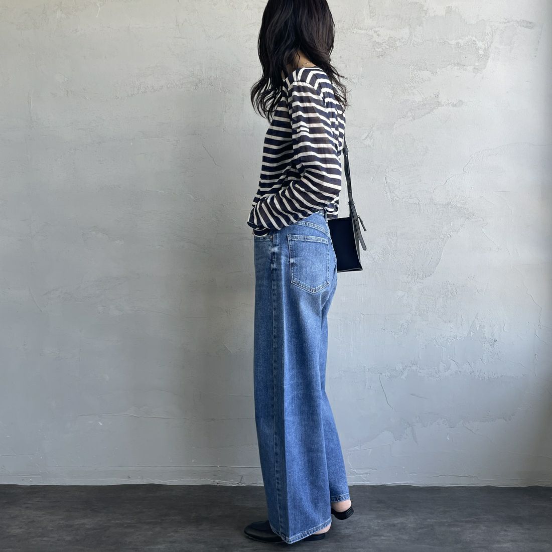 RED CARD TOKYO [レッドカード トーキョー] Montana カーブバギーデニム [12W43701SMD] A-STN MID &&モデル身長：160cm 着用サイズ：23&&