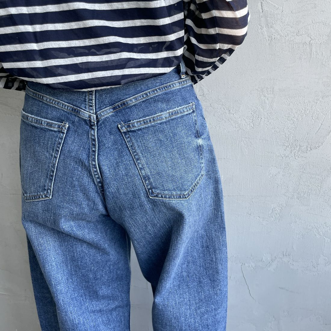 RED CARD TOKYO [レッドカード トーキョー] Montana カーブバギーデニム [12W43701SMD] A-STN MID &&モデル身長：160cm 着用サイズ：22&&