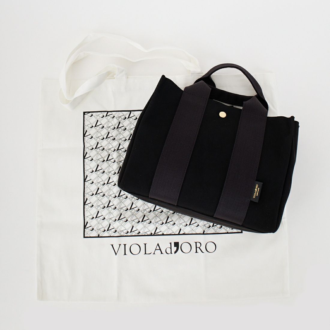 VIOLAd'ORO [ヴィオラドーロ] GINO マイクロファイバースエードトートバッグ [V-2063] BLACK/BLK
