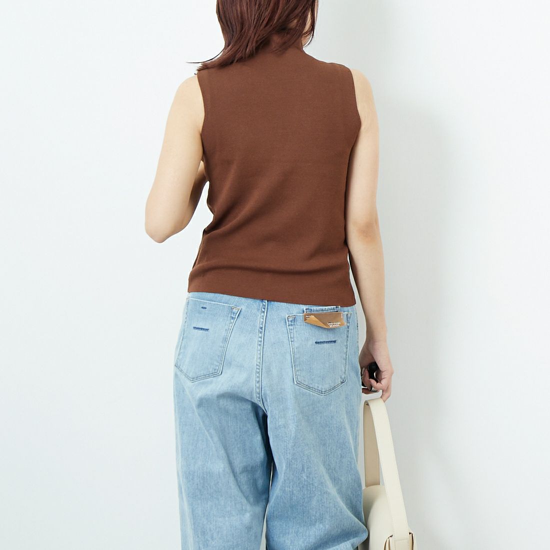 CLOCHE [クロシェ] ハイネックニットタンク [55285515] ﾌﾞﾗｳﾝ &&モデル身長：167cm 着用サイズ：2&&