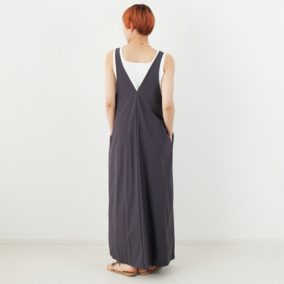 CLOCHE [クロシェ] ナイロンジャンスカ [55285566] 78 ﾁｬｺｰﾙ &&モデル身長：160cm 着用サイズ：2&&