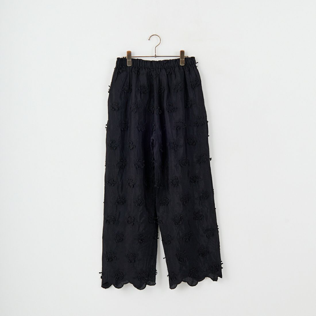 crinkle crinkle crinkle [クリンクル クリンクル クリンクル] フリルレーヨンシャンタンパンツ [CC-3556] BLACK