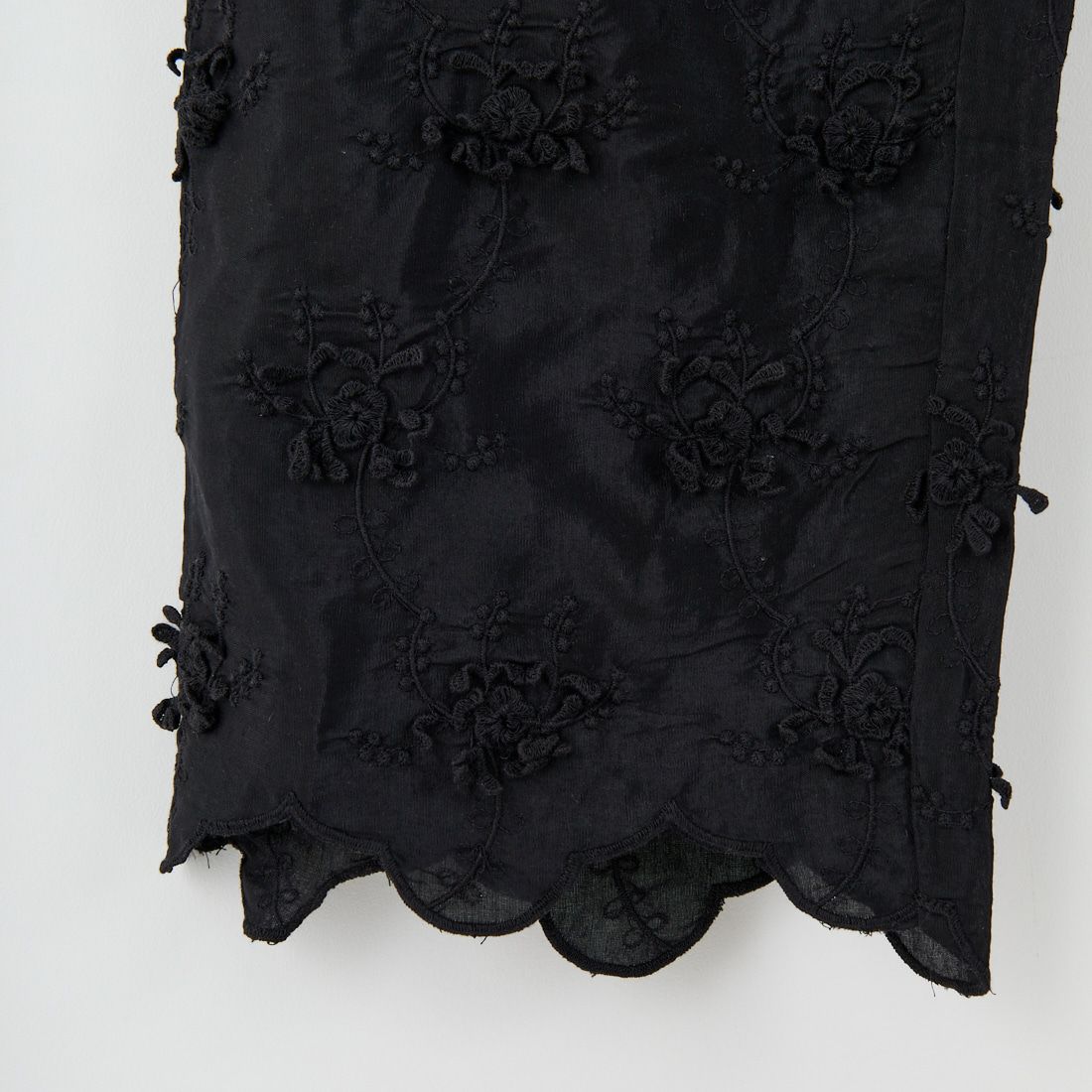 crinkle crinkle crinkle [クリンクル クリンクル クリンクル] フリルレーヨンシャンタンパンツ [CC-3556] BLACK