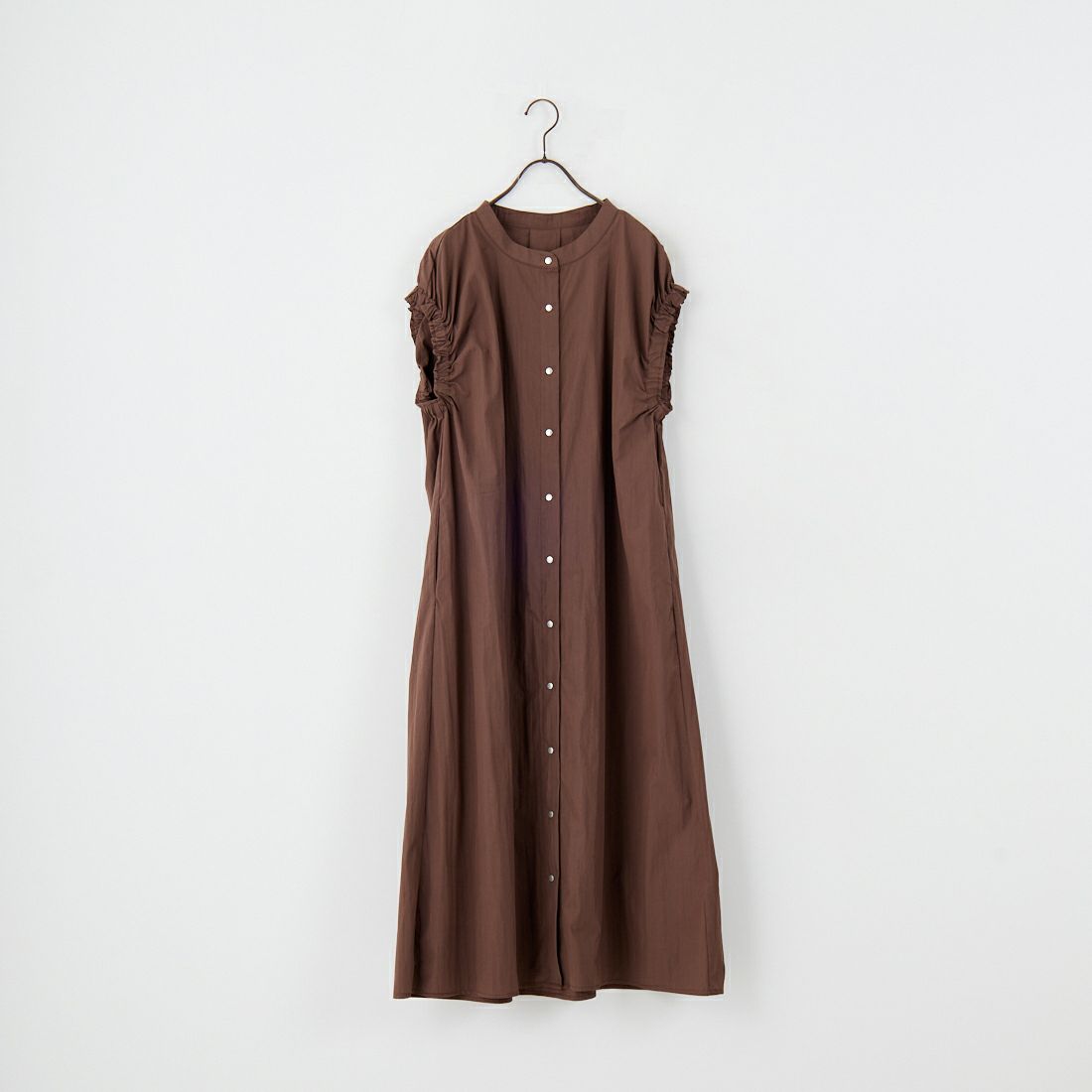 DIGNITE COLLIER [ディニテコリエ] 袖ギャザースナップワンピース [80255324] 037 ﾀﾞｰｸﾌﾞ