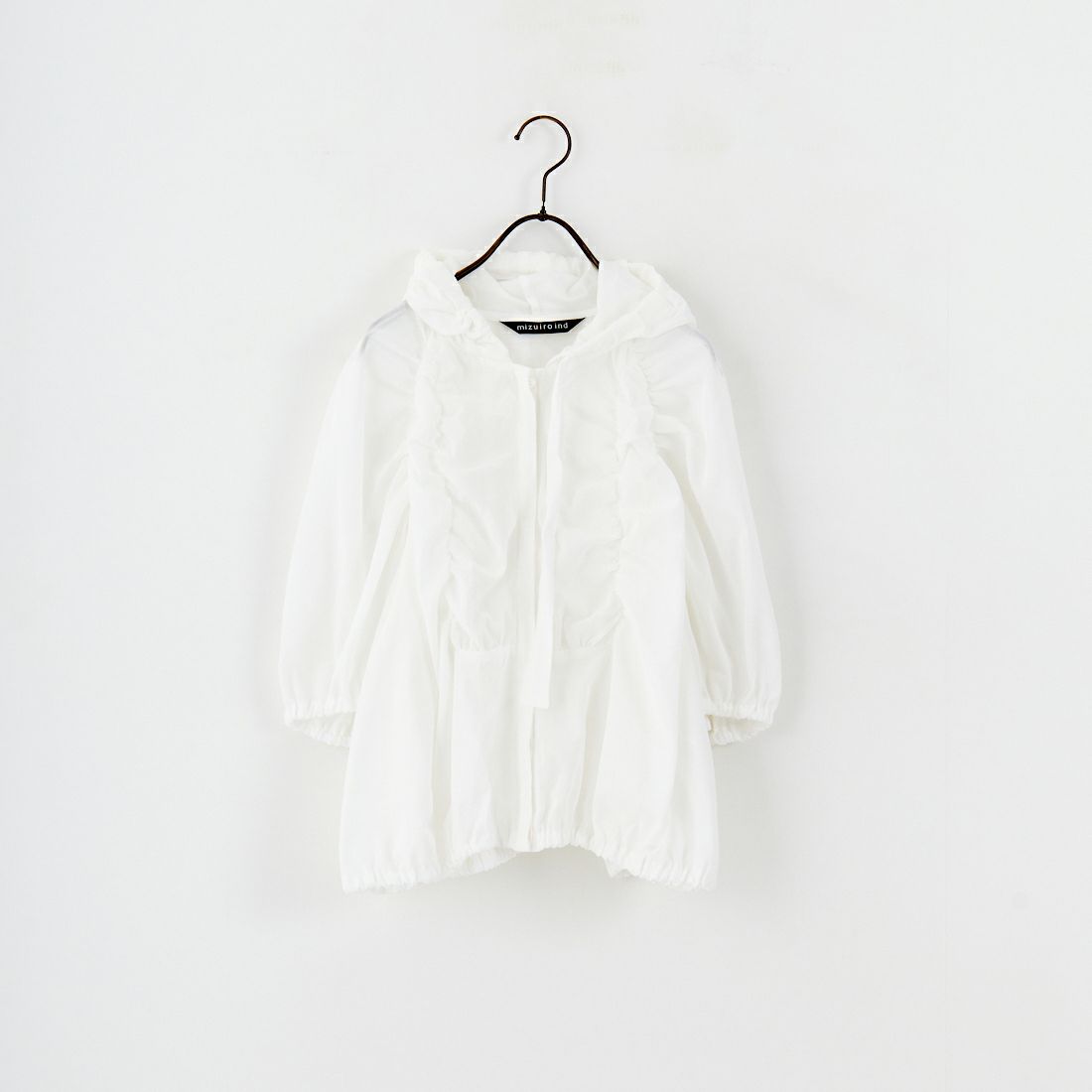 mizuiro ind [ミズイロインド] ギャザーフーデッドシャツ [2-230090] 11 O.WHITE