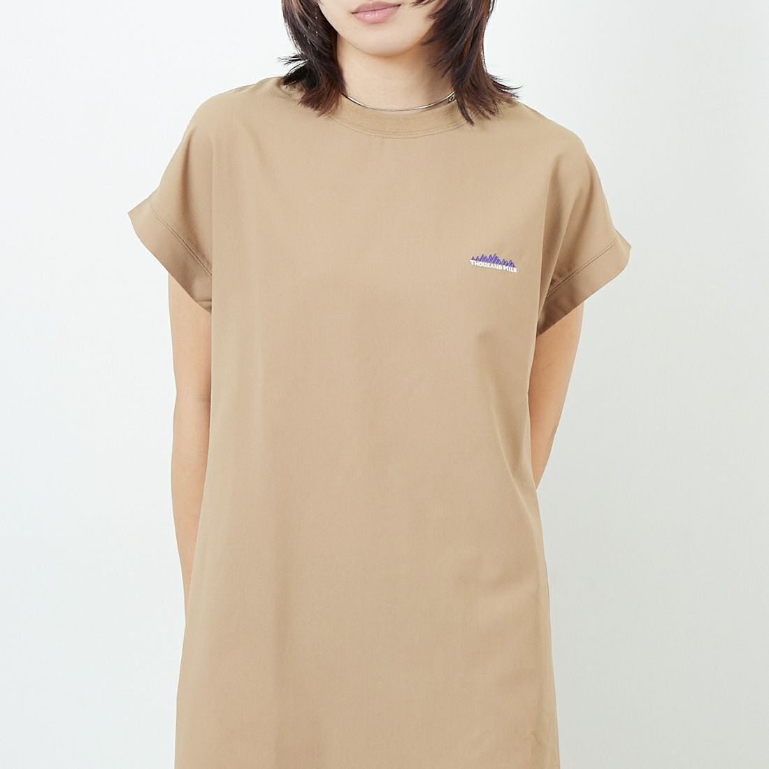 THOUSAND MILE [サウザンド マイル] フレンチスリーブワンピース [TM251HA00772] FOX &&モデル身長：167cm 着用サイズ：F&&