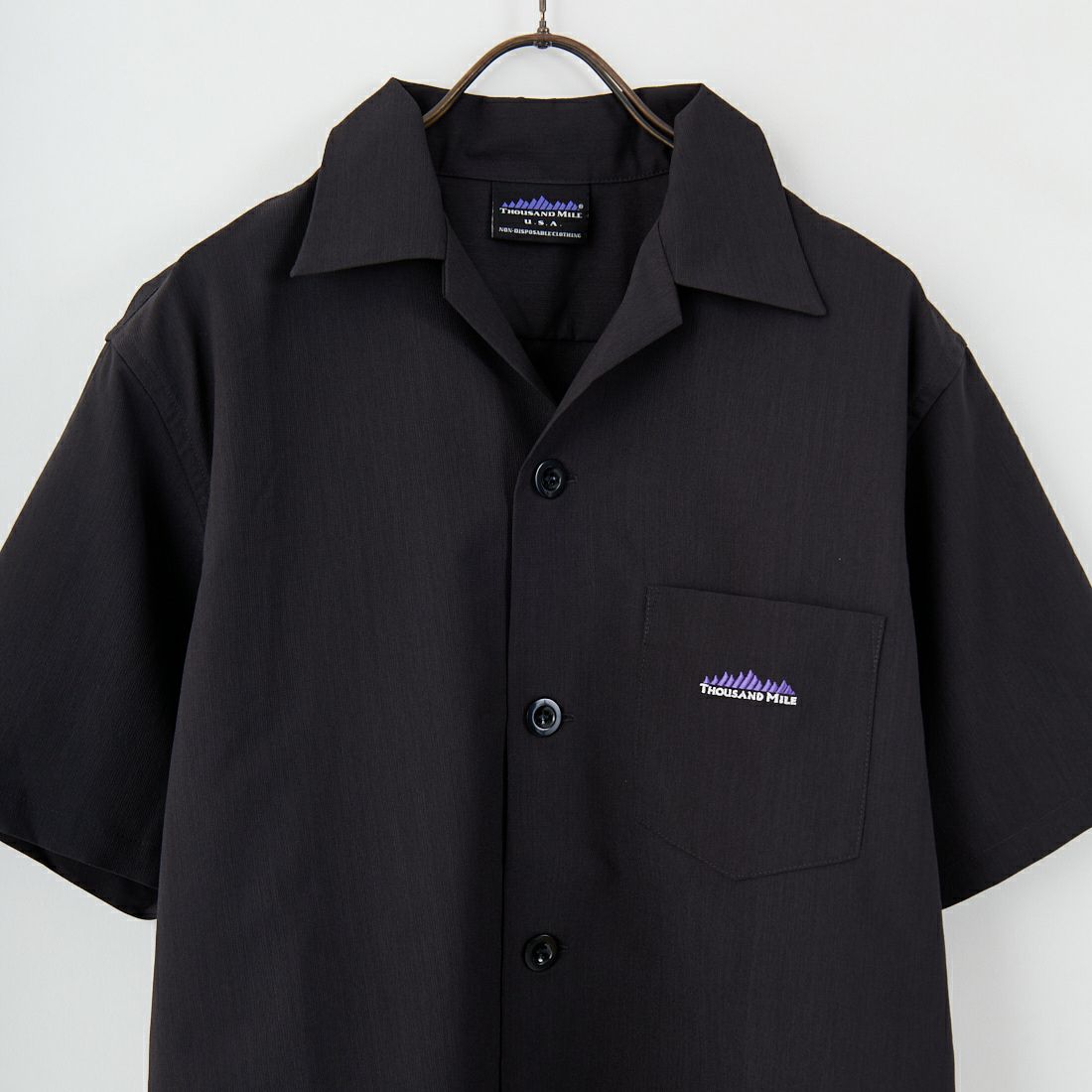 THOUSAND MILE [サウザンド マイル] ハーフスリーブ オープンカラーシャツ [TM251HA00891] BLACK