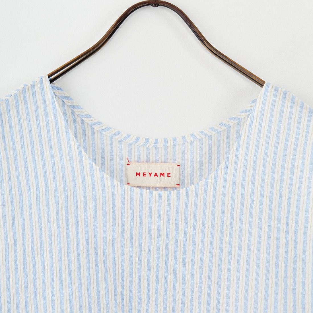 MEYAME [メヤメ] ライトコットン ストライプノースリーブトップス [MEY-2107] BLUE