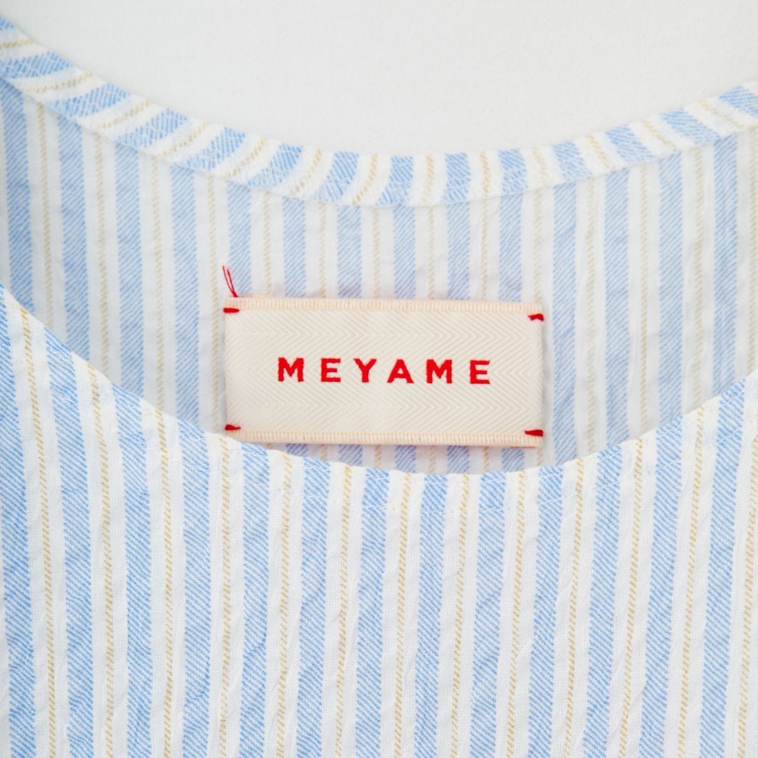 MEYAME [メヤメ] ライトコットン ストライプノースリーブトップス [MEY-2107] BLUE